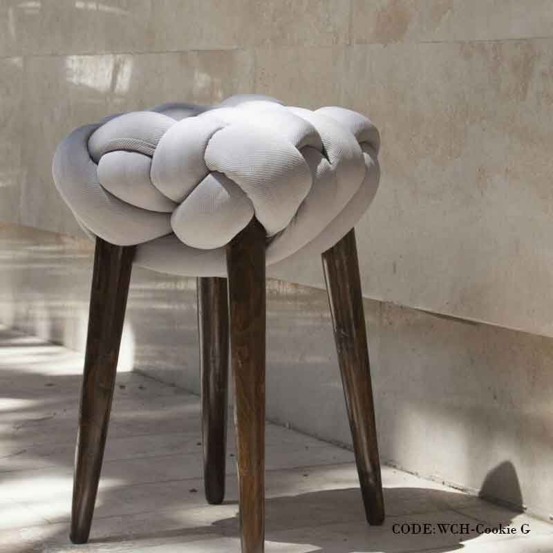 پاف گره ای پایه فندقی طرح کوکی