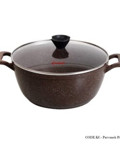 قابلمه گرانیتی 10 نفره سایز 32 مدل پروانه دورو قهوه ای