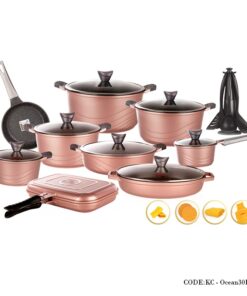ست قابلمه گرانیتی 30 پارچه مدل اوشن رزگلد