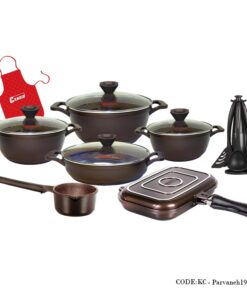 سرویس قابلمه گرانیتی 19 پارچه مدل پروانه نسکافه ای