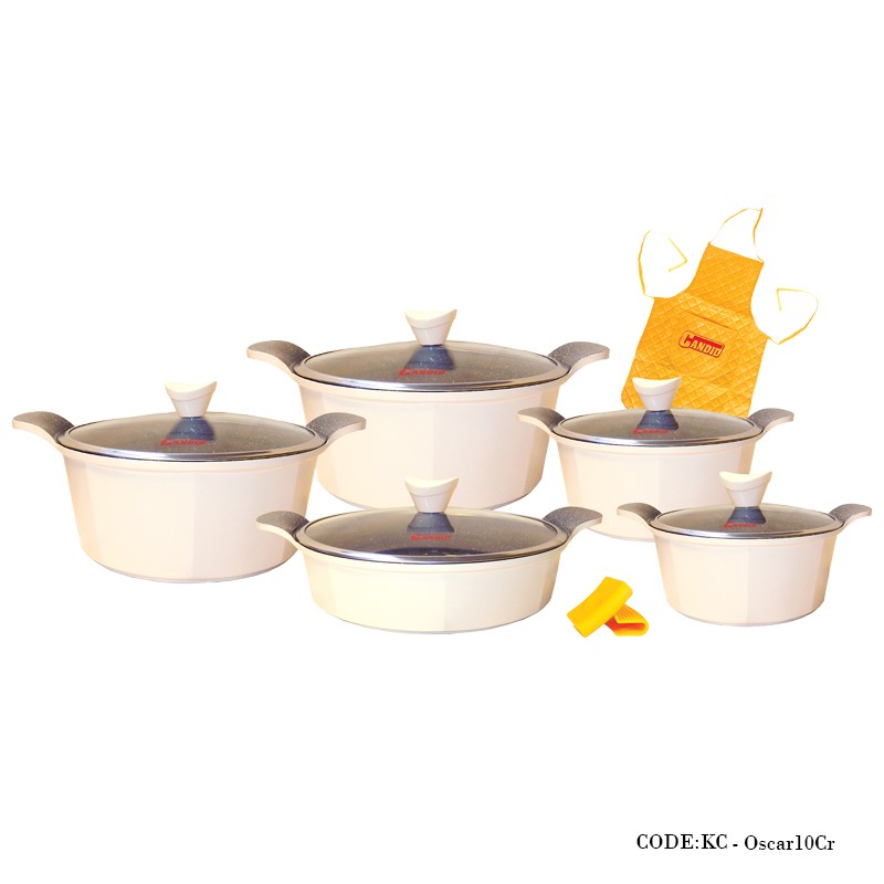 ست قابلمه گرانیتی 10 پارچه مدل اسکار کرم