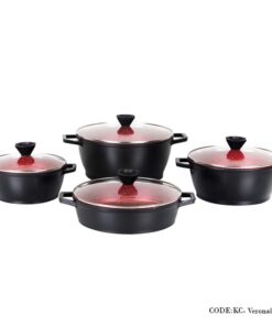 سرویس قابلمه گرانیتی 8 پارچه مدل ورونا مشکی