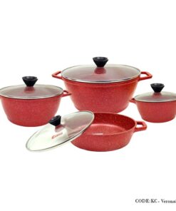 سرویس قابلمه گرانیتی 8 پارچه مدل ورونا قرمز