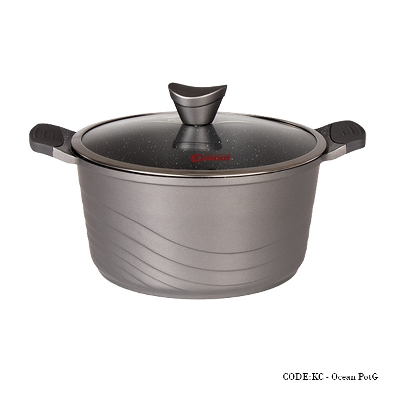 قابلمه گرانیتی شش نفره سایز 24 مدل اوشن دودی