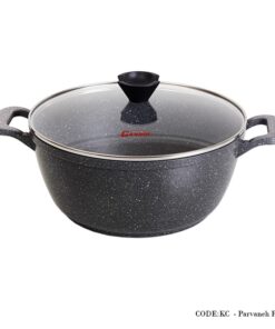 قابلمه گرانیتی 6 نفره سایز 24 مدل پروانه دورو خاکستری