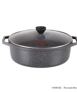 تابه روستر گرانیتی دو دسته سایز 33 مدل سیلور دورو خاکستری