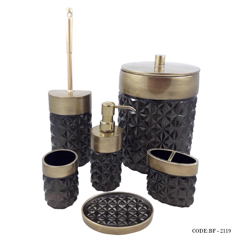 ست سطل سرویس بهداشتی طرح کاشی مدل 2119