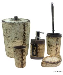 ست لوازم سرویس بهداشتی طرح روزنامه مدل 2123