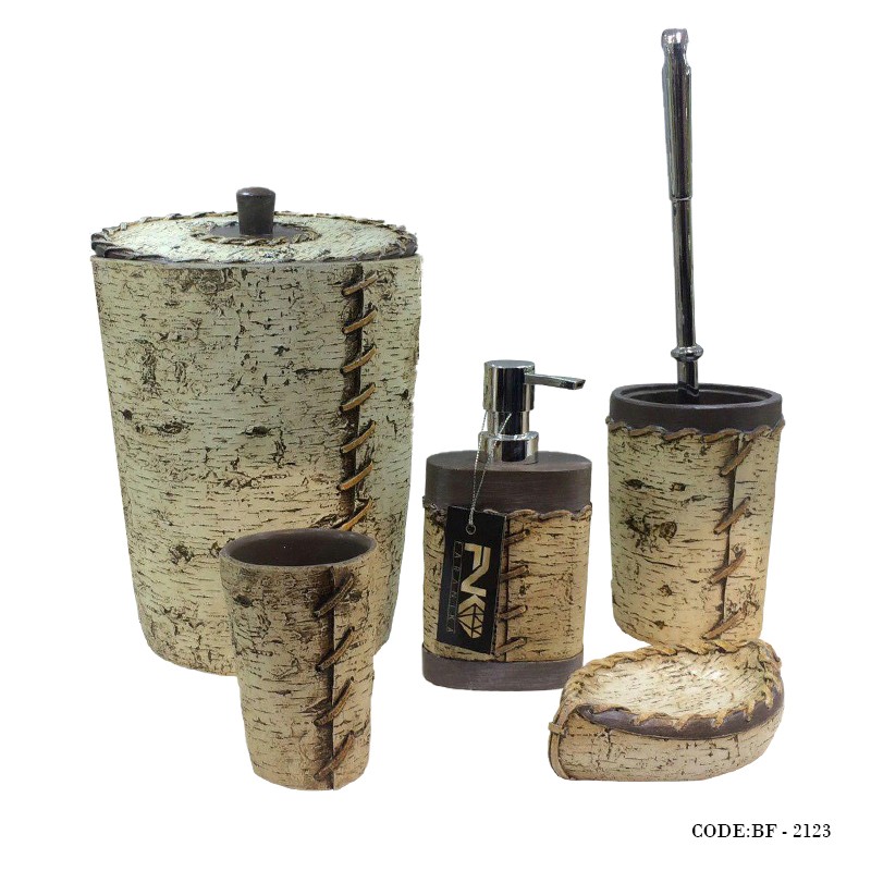 ست لوازم سرویس بهداشتی طرح روزنامه مدل 2123