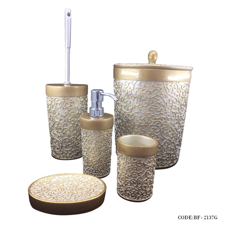 لوازم سرویس بهداشتی طرح پیچک طلایی مدل 2137