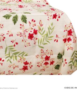 رومیزی گرد طرح گل سرخی مدل 9084-1