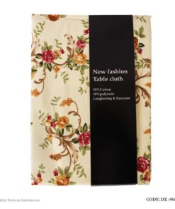 رومیزی گرد پارچه ای طرح گل نارنجی مدل 9084-2