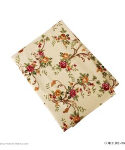 رومیزی گرد پارچه ای طرح گل نارنجی مدل 9084-2