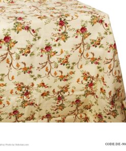 رومیزی گرد پارچه ای طرح گل نارنجی مدل 9084-2