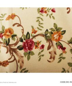 رومیزی گرد پارچه ای طرح گل نارنجی مدل 9084-2