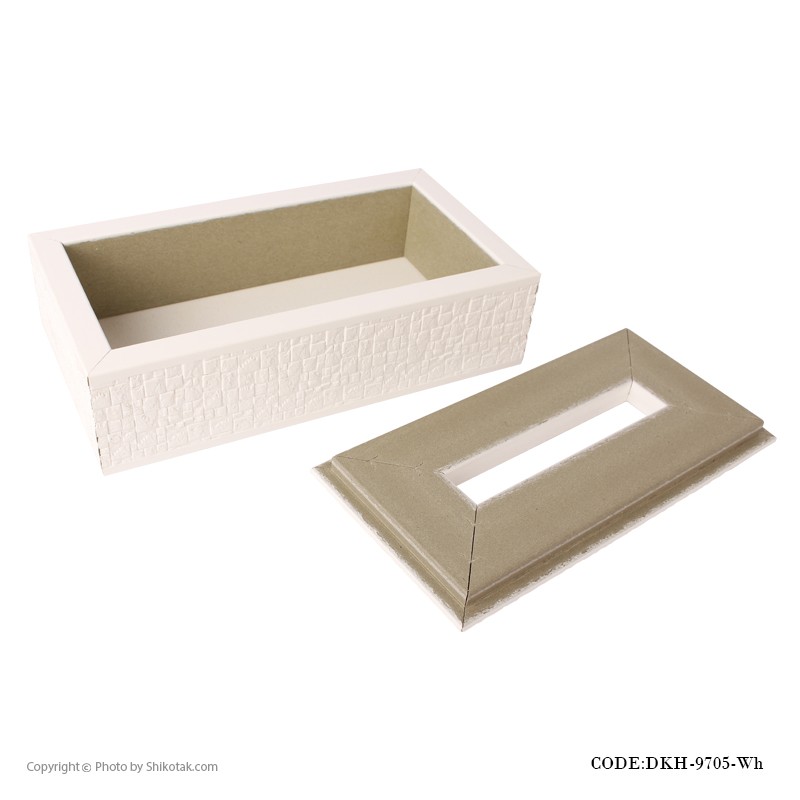 جعبه دستمال کاغذی مستطیلی سفید سری 9705