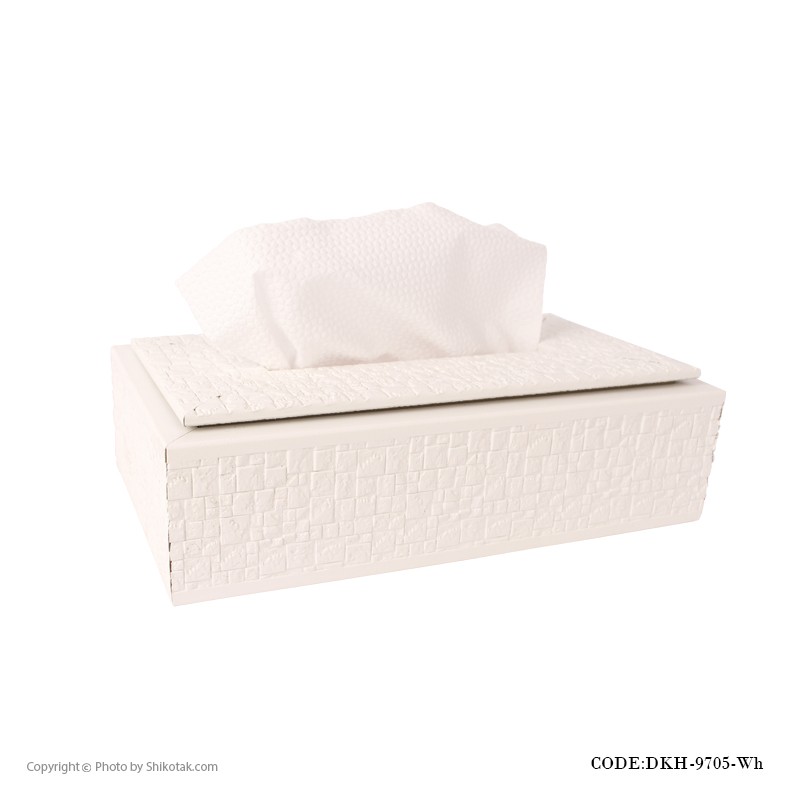 جعبه دستمال کاغذی مستطیلی سفید سری 9705