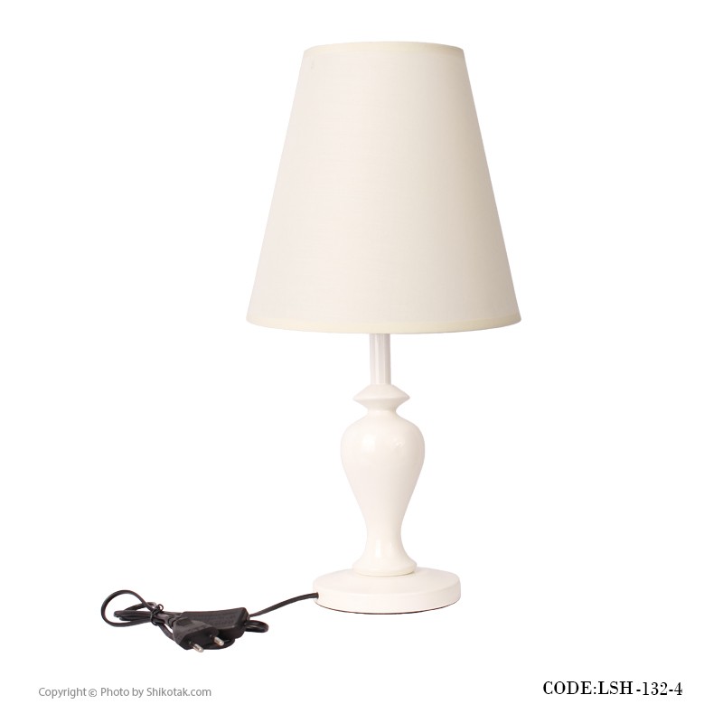 آباژور رومیزی پایه چوبی سفید سری 4-132