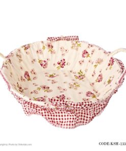 سبد نان حصیری گرد طرح Rose Day