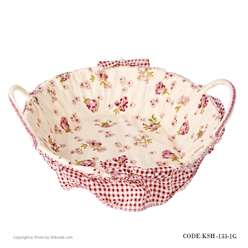 سبد نان حصیری گرد طرح Rose Day