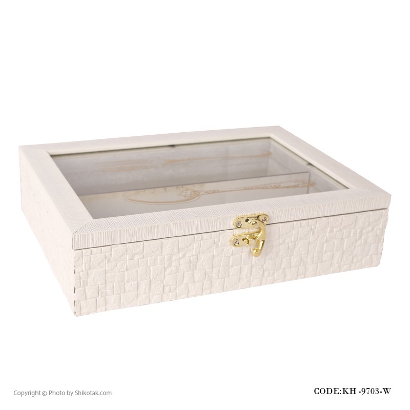 جعبه قاشق و چنگال قفل دار سفید