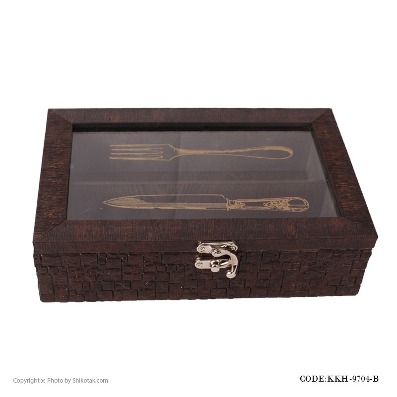 جعبه کارد و چنگال قفل دار سفید