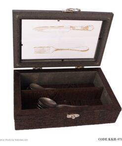 جعبه کارد و چنگال قفل دار سفید