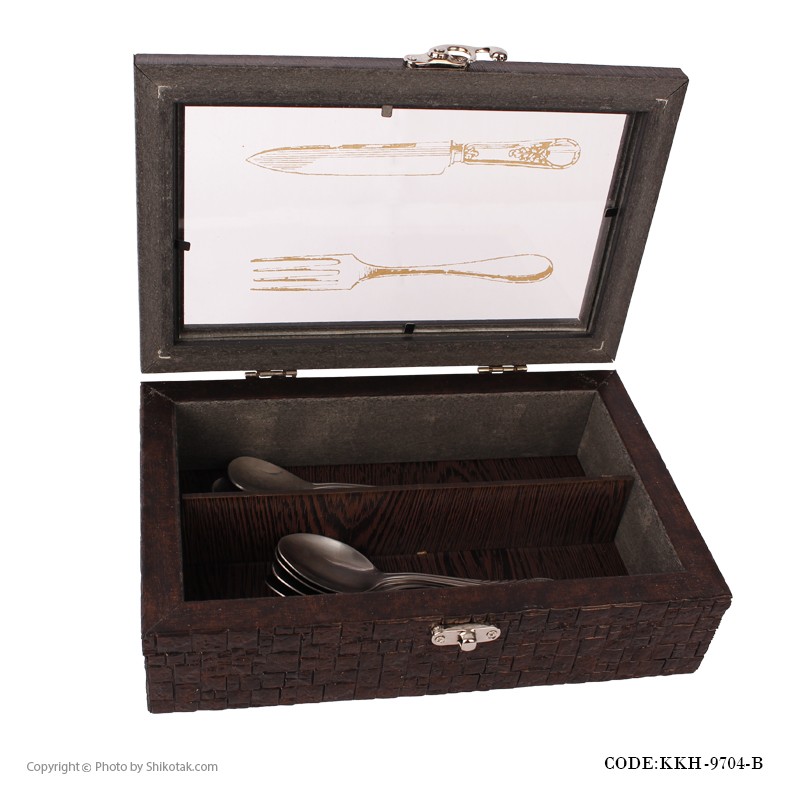 جعبه کارد و چنگال قفل دار سفید