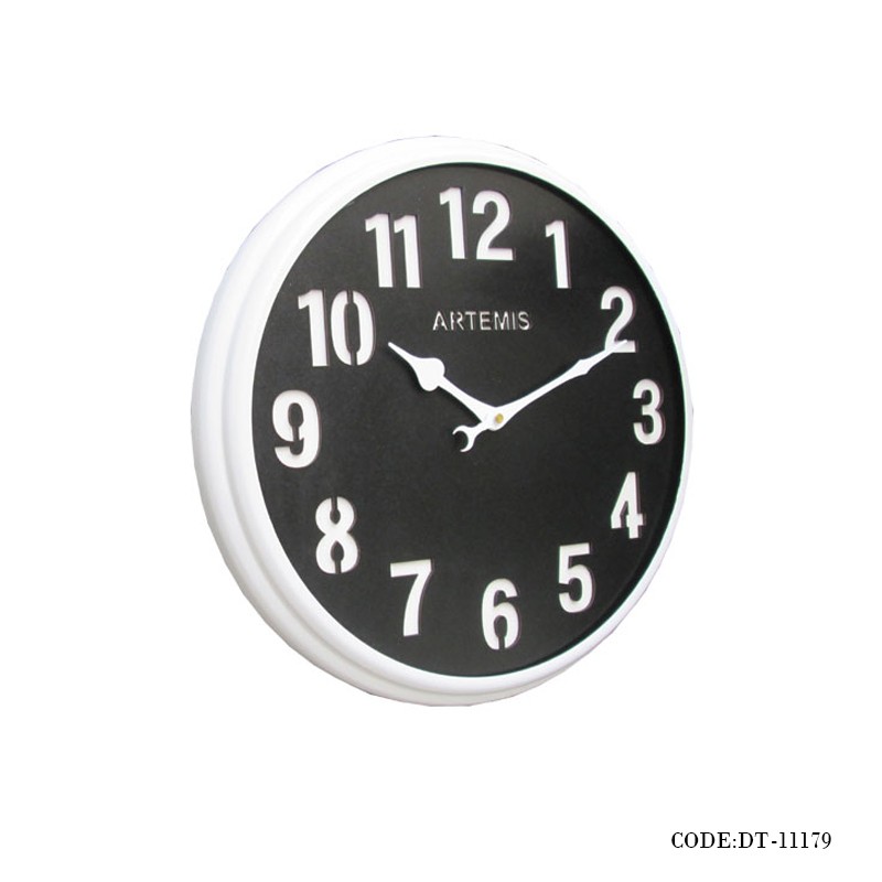 ساعت دیواری فلزی صفحه سیاه مدل 11179