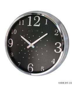 ساعت دیواری نگینی سیلور صفحه مشکی