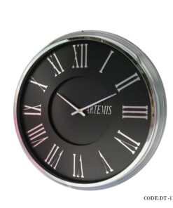 ساعت دیواری فلزی عدد رومی سیلور