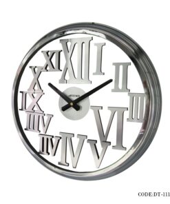 ساعت دیواری فلزی پشت و رو شیشه ای