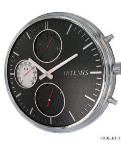 ساعت دیواری فلزی سه دکمه سیلور طرح ساعت مچی