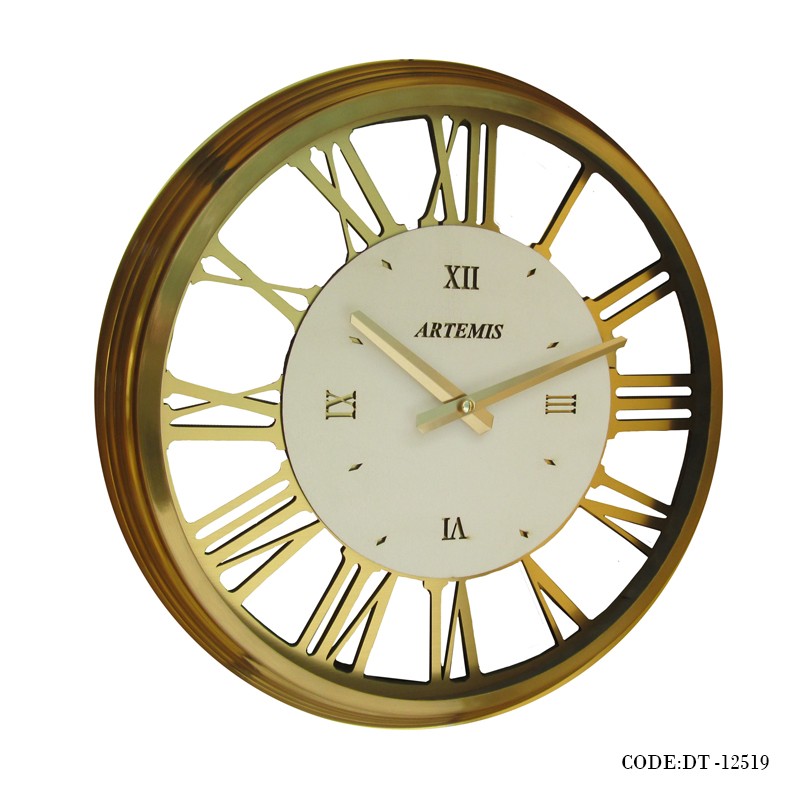 ساعت دیواری فلزی دورو شیشه گلد