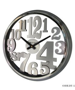 ساعت دیواری فلزی سیلور مدل اعداد درشت