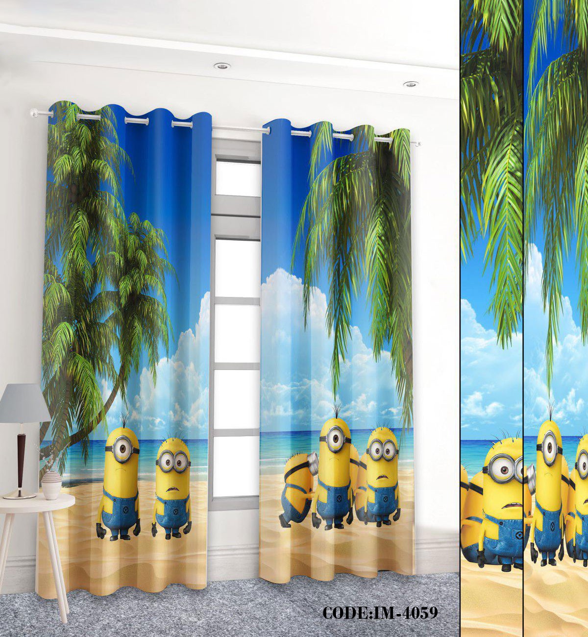 پرده اتاق خواب کودک مینیون مدل 4059