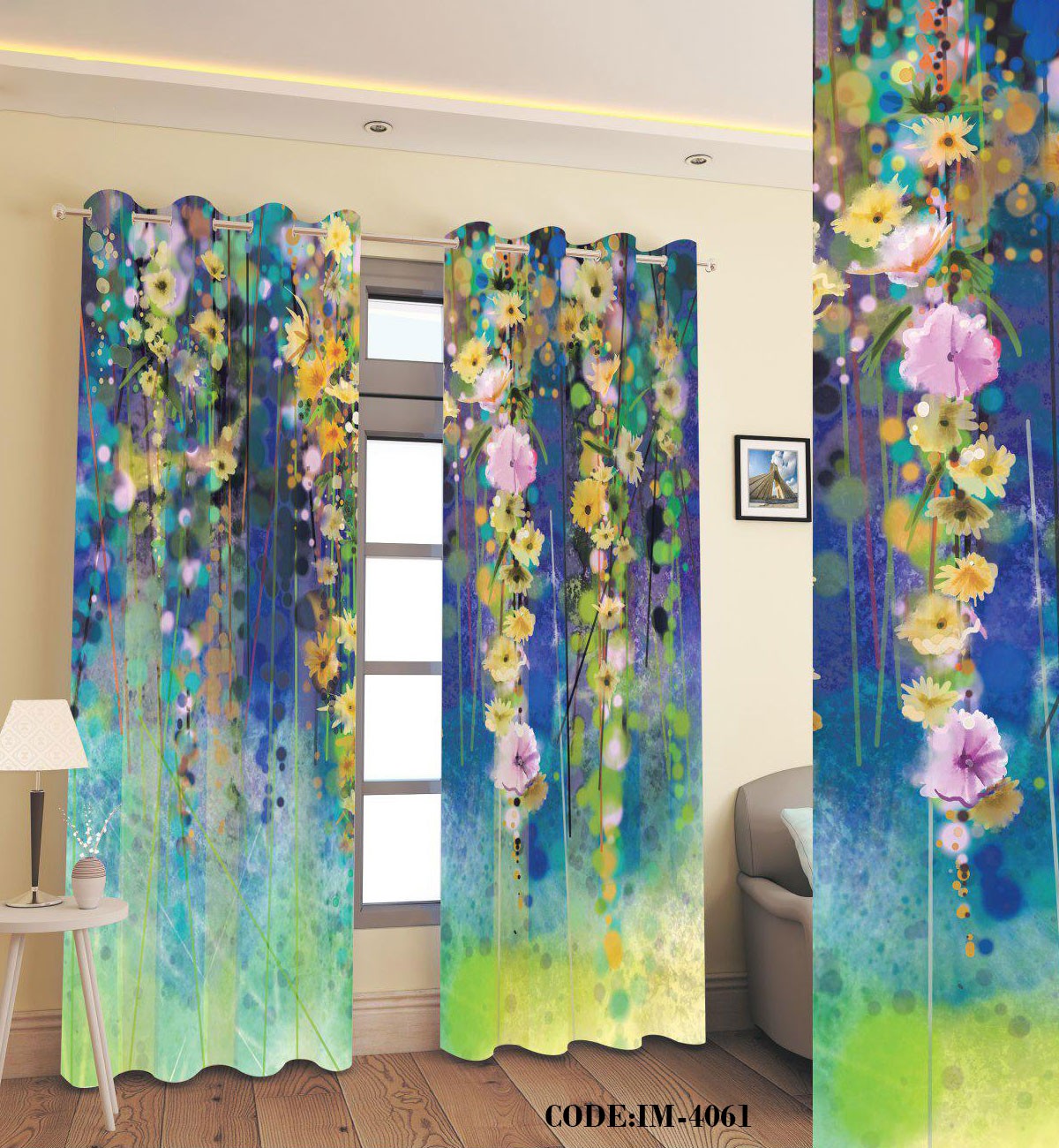 پرده پانچ اتاق خواب گلستان مدل 4061