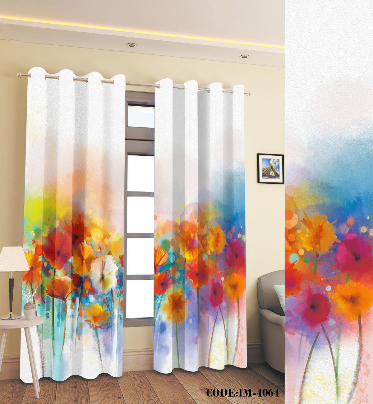 پرده پانچی هازان شقایق مدل 4064