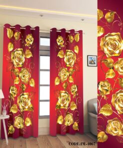 پرده پانچ اتاق هازان رز طلایی مدل 4067