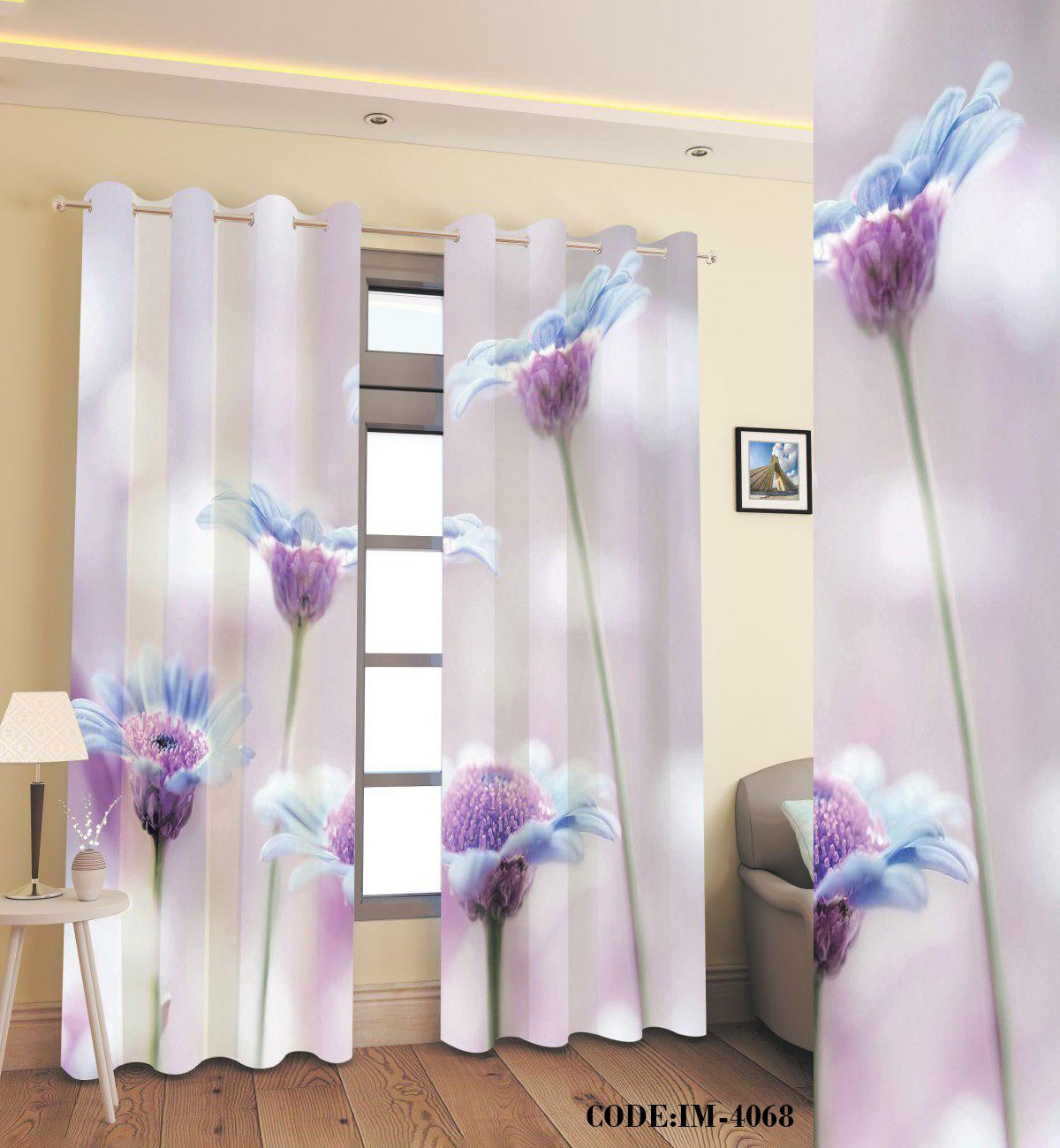 پرده اتاق خواب پانچی بهار مدل 4068