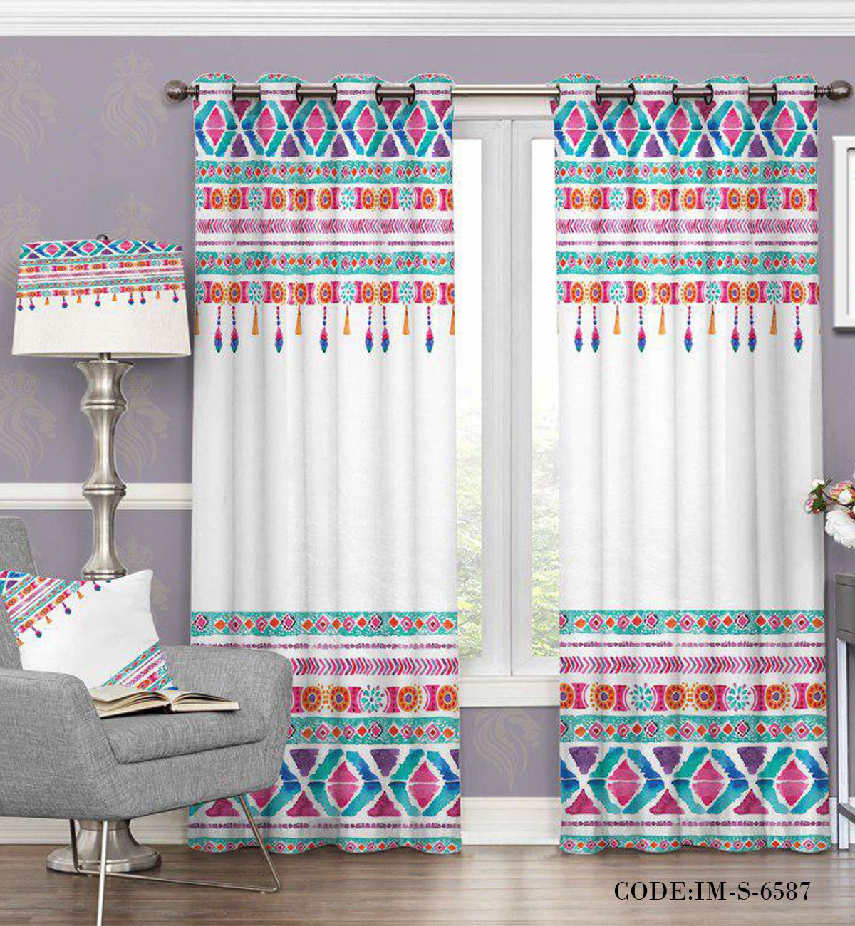 پرده پانچ ساده طرح نقاشی مدل 6587