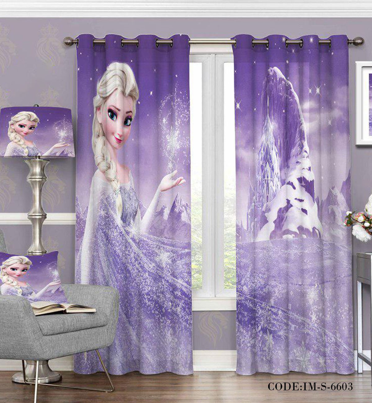 پرده پانچی کودک فروزن مدل 6603