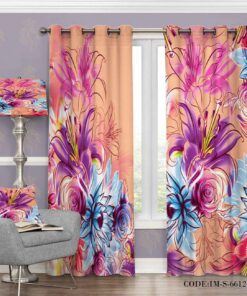 پرده فانتزی گل درشت مدل 6612