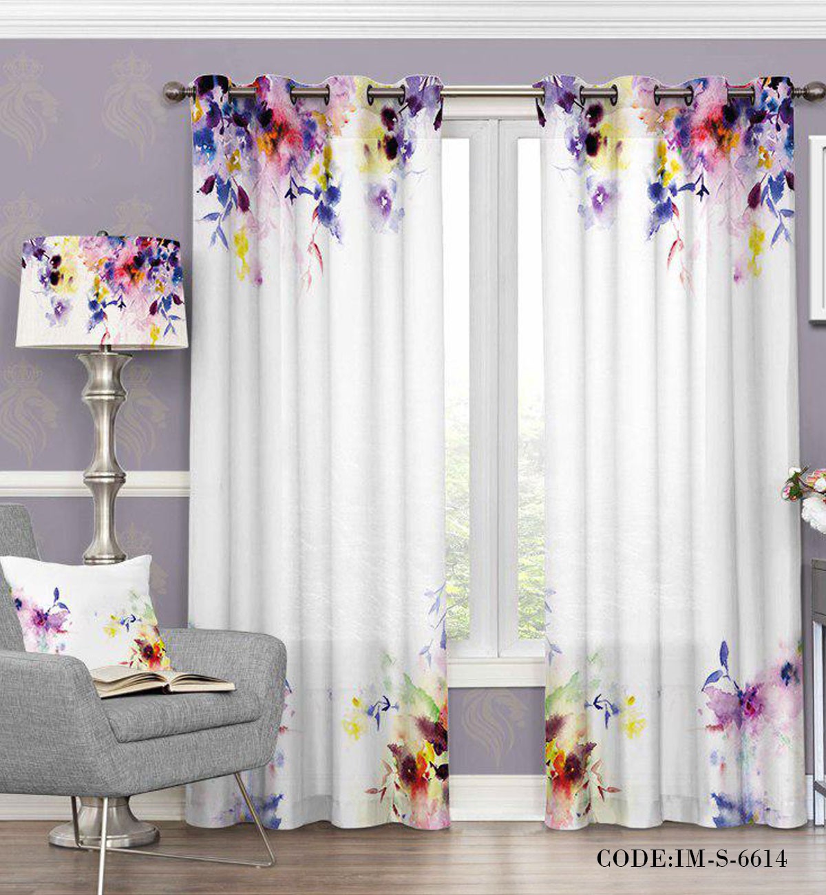 پرده پانچی طرح آرامش مدل 6614