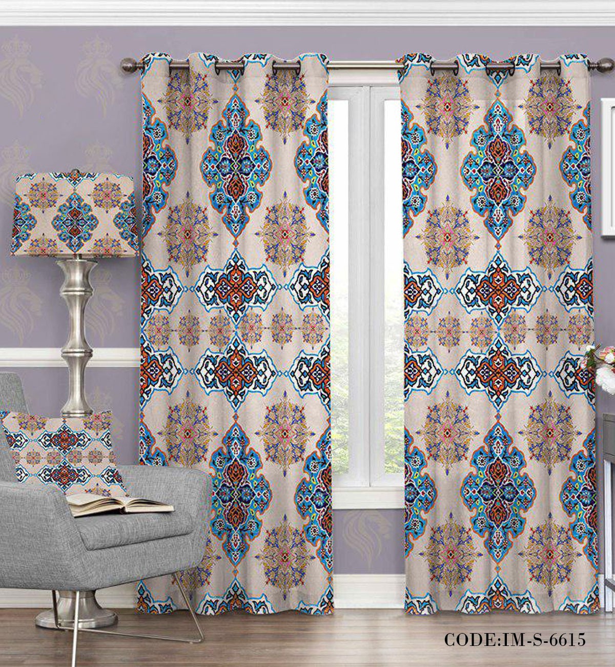 پرده پانچی سبک سنتی مدل 6615