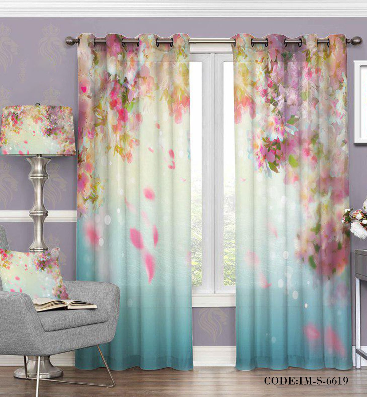 پرده دو تکه طرح بهار زندگی مدل 6619