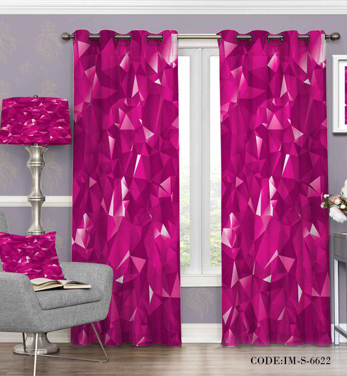 پرده فانتزی طرح خرده شیشه مدل 6622