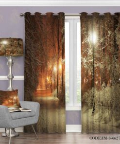 پرده پانچی برف زمستان مدل 6627