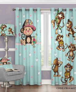 پرده پانچی کودک میمون های بازیگوش مدل 6632