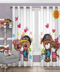 پرده کودک پانچی خرس بازیگوش مدل 6642